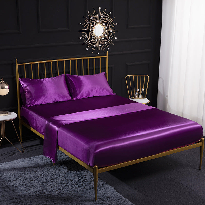 Ice Silk Bed Sheet Silk Satin Satin Pillowcase Silk Four Piece Bed Sheet    Home Decor Supply | Online Retail | ShoreShopper.com