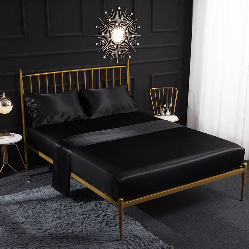 Ice Silk Bed Sheet Silk Satin Satin Pillowcase Silk Four Piece Bed Sheet    Home Decor Supply | Online Retail | ShoreShopper.com