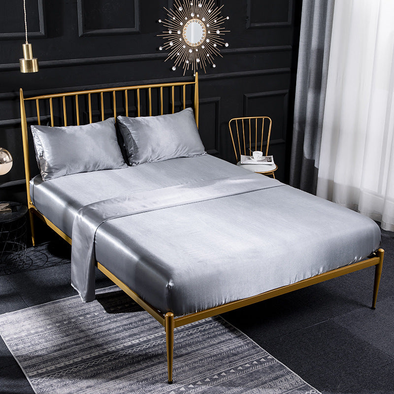 Ice Silk Bed Sheet Silk Satin Satin Pillowcase Silk Four Piece Bed Sheet    Home Decor Supply | Online Retail | ShoreShopper.com