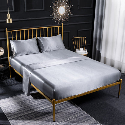 Ice Silk Bed Sheet Silk Satin Satin Pillowcase Silk Four Piece Bed Sheet    Home Decor Supply | Online Retail | ShoreShopper.com