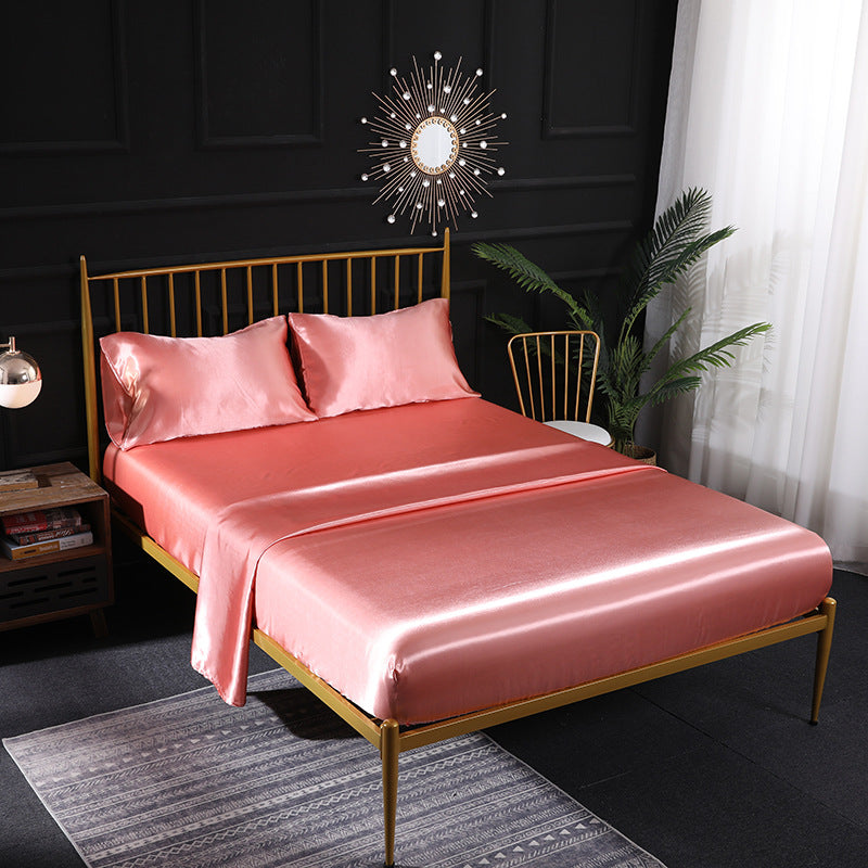 Ice Silk Bed Sheet Silk Satin Satin Pillowcase Silk Four Piece Bed Sheet    Home Decor Supply | Online Retail | ShoreShopper.com
