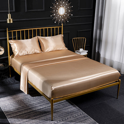 Ice Silk Bed Sheet Silk Satin Satin Pillowcase Silk Four Piece Bed Sheet    Home Decor Supply | Online Retail | ShoreShopper.com