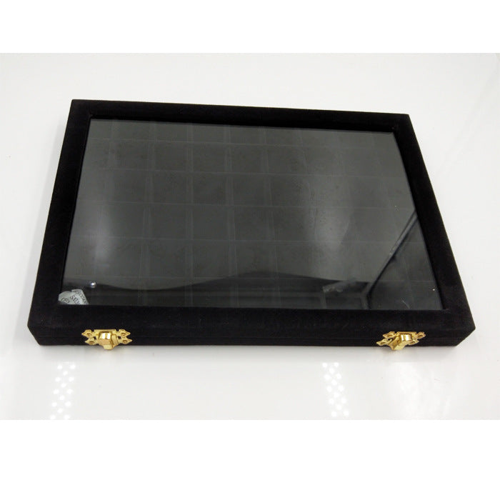 Flannel Large Jewelry Box Nail Art Jewelry Display Box With Glass Lid    Home Decor Supply | Online Retail | ShoreShopper.com