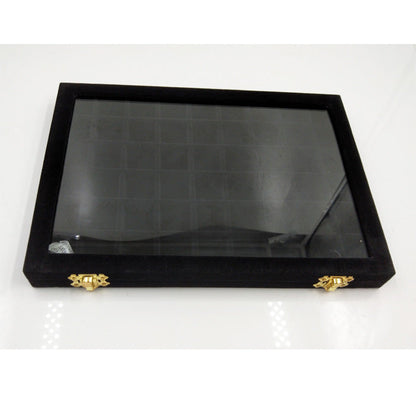 Flannel Large Jewelry Box Nail Art Jewelry Display Box With Glass Lid    Home Decor Supply | Online Retail | ShoreShopper.com