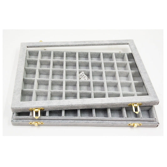 Flannel Large Jewelry Box Nail Art Jewelry Display Box With Glass Lid    Home Decor Supply | Online Retail | ShoreShopper.com