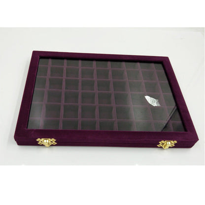 Flannel Large Jewelry Box Nail Art Jewelry Display Box With Glass Lid    Home Decor Supply | Online Retail | ShoreShopper.com