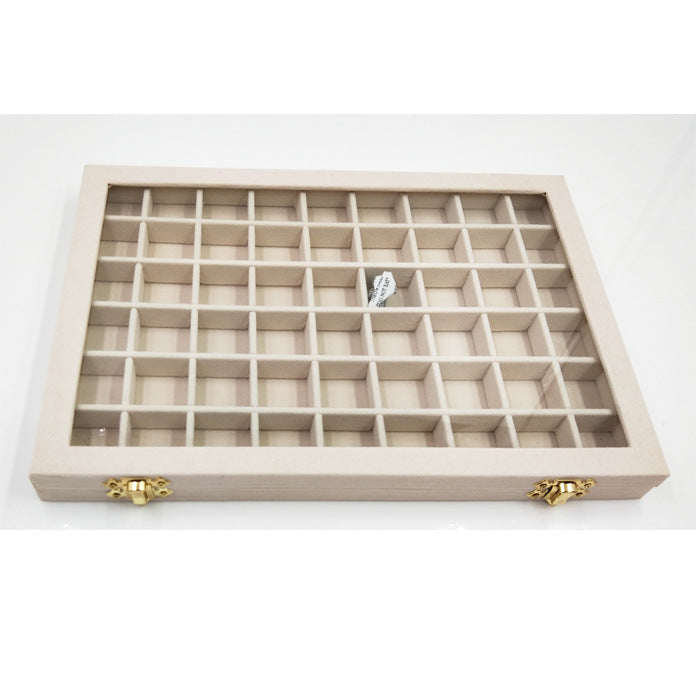 Flannel Large Jewelry Box Nail Art Jewelry Display Box With Glass Lid    Home Decor Supply | Online Retail | ShoreShopper.com