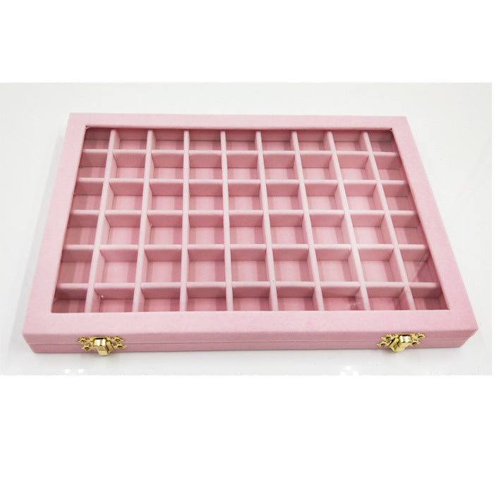 Flannel Large Jewelry Box Nail Art Jewelry Display Box With Glass Lid    Home Decor Supply | Online Retail | ShoreShopper.com