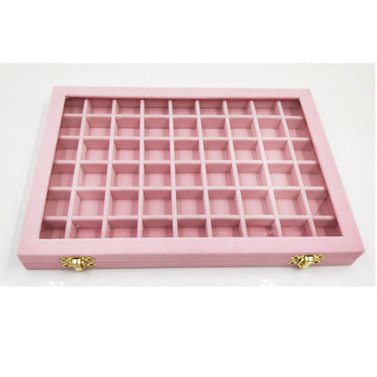 Flannel Large Jewelry Box Nail Art Jewelry Display Box With Glass Lid    Home Decor Supply | Online Retail | ShoreShopper.com