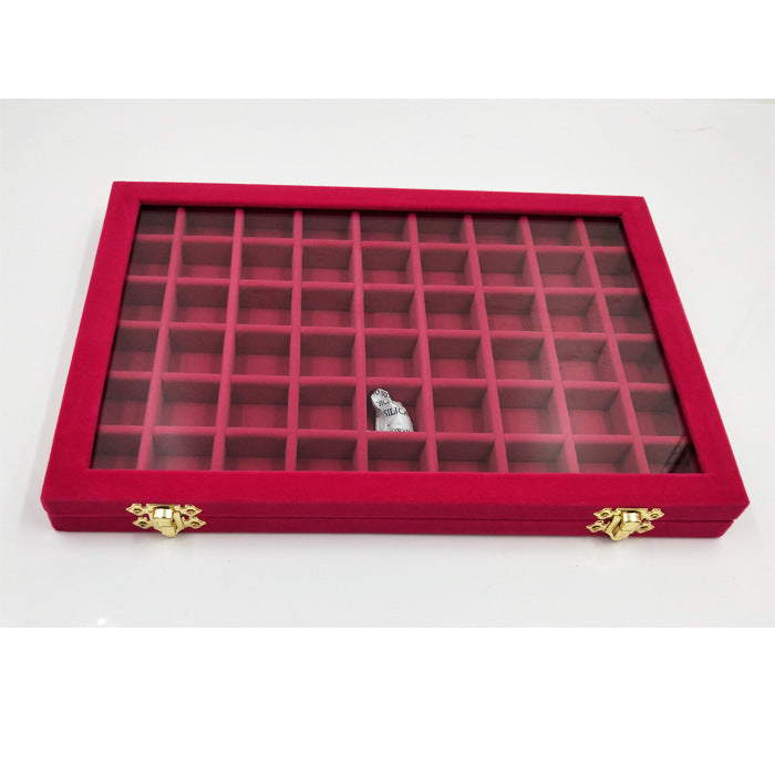Flannel Large Jewelry Box Nail Art Jewelry Display Box With Glass Lid    Home Decor Supply | Online Retail | ShoreShopper.com
