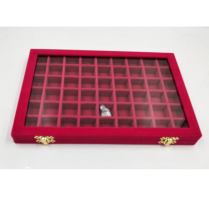 Flannel Large Jewelry Box Nail Art Jewelry Display Box With Glass Lid    Home Decor Supply | Online Retail | ShoreShopper.com