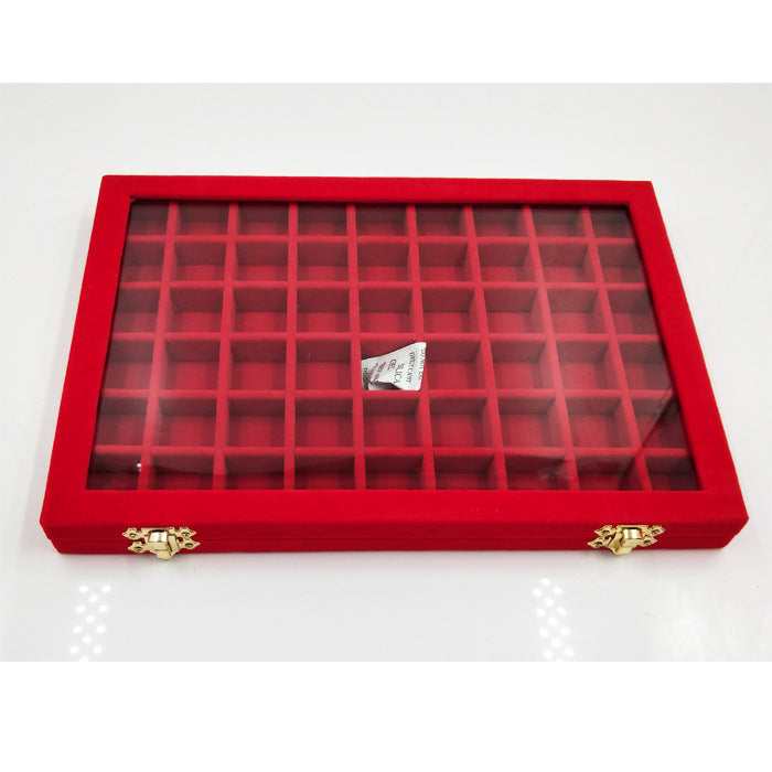 Flannel Large Jewelry Box Nail Art Jewelry Display Box With Glass Lid    Home Decor Supply | Online Retail | ShoreShopper.com