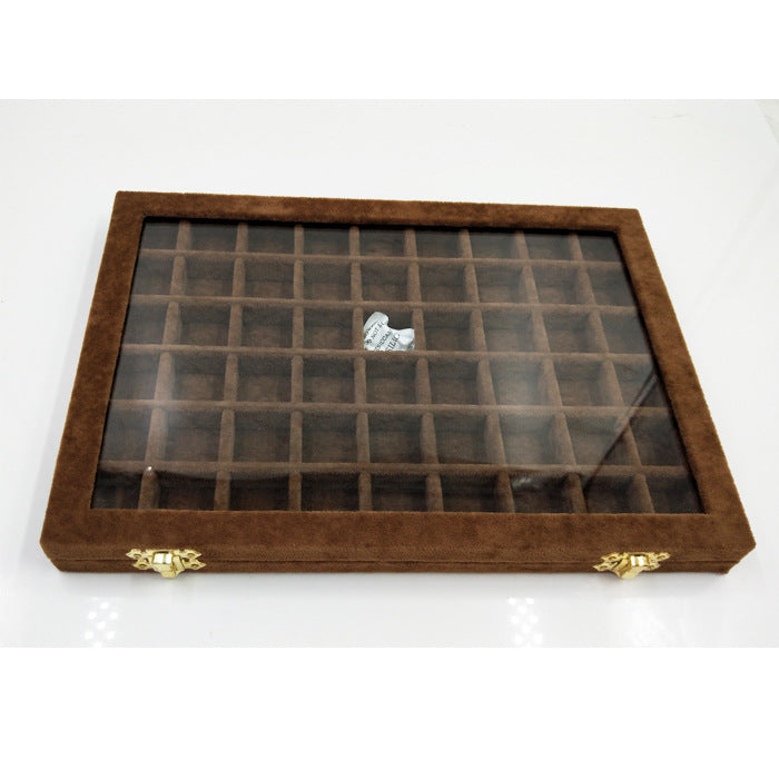 Flannel Large Jewelry Box Nail Art Jewelry Display Box With Glass Lid    Home Decor Supply | Online Retail | ShoreShopper.com