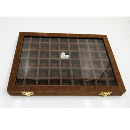 Flannel Large Jewelry Box Nail Art Jewelry Display Box With Glass Lid    Home Decor Supply | Online Retail | ShoreShopper.com