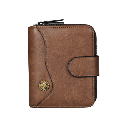 Oil Wax Leather Coin Purse Short Tri-fold Coin Purse Men's Wallet Clutch    Home Decor Supply | Online Retail | ShoreShopper.com