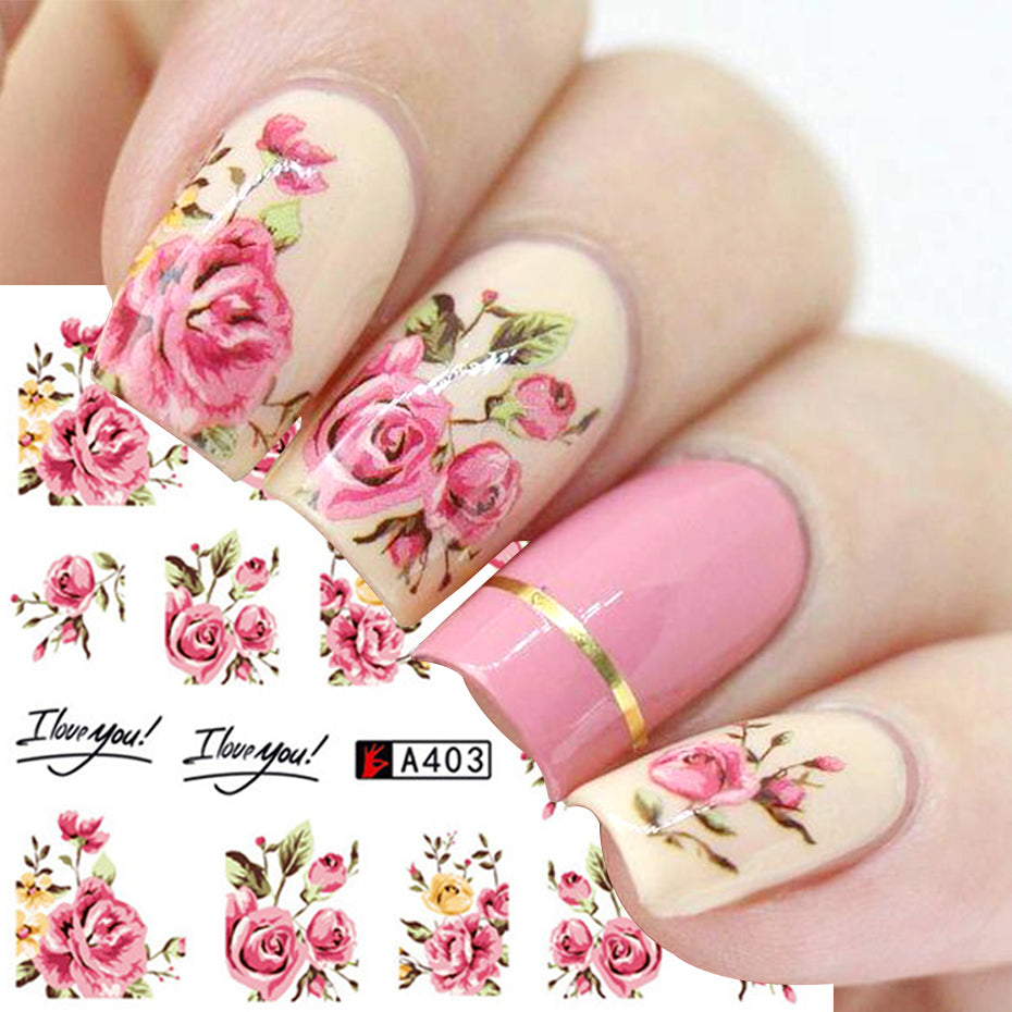 Nail Art Rose Nail Sticker Bowknot Lace Red Flower Nail Applique Eco-Friendly Nail    Home Decor Supply | Online Retail | ShoreShopper.com
