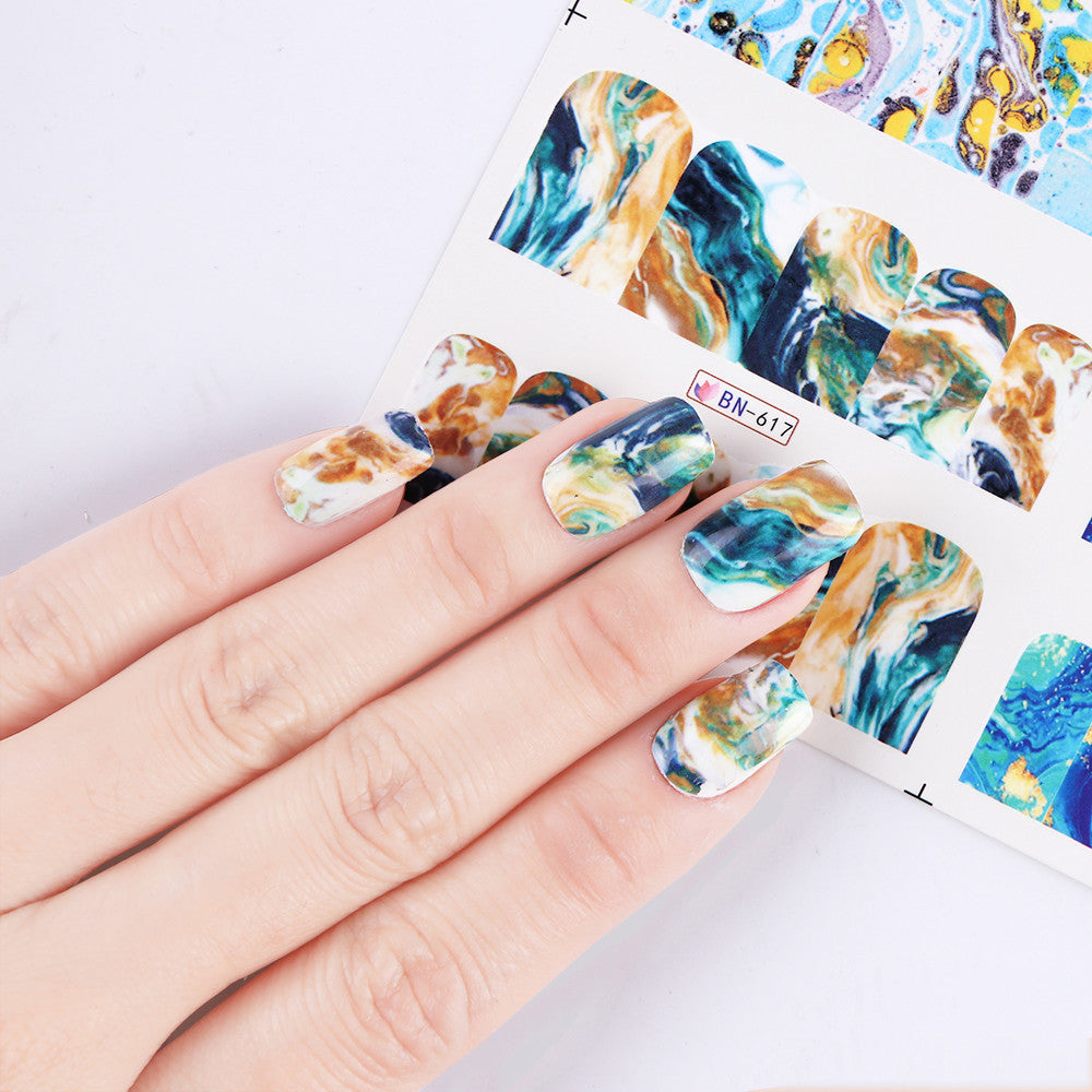 12 French Art Marbling Nail Enhancement Watermark Stickers Watercolor Black And White Texture Nail Stickers    Home Decor Supply | Online Retail | ShoreShopper.com