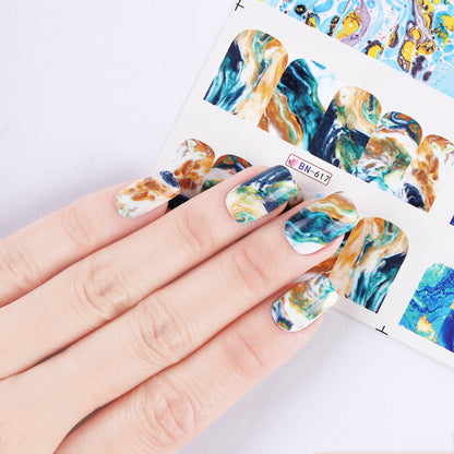 12 French Art Marbling Nail Enhancement Watermark Stickers Watercolor Black And White Texture Nail Stickers    Home Decor Supply | Online Retail | ShoreShopper.com