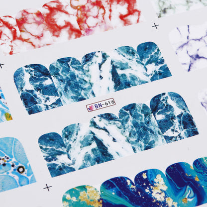 12 French Art Marbling Nail Enhancement Watermark Stickers Watercolor Black And White Texture Nail Stickers    Home Decor Supply | Online Retail | ShoreShopper.com