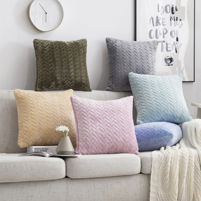 Flannel Solid Color Throw Pillow Sofa Cover Cushion Cover Nordic Style Simple Style    Home Decor Supply | Online Retail | ShoreShopper.com