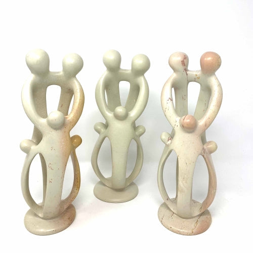 Natural Soapstone Family Sculpture - 2 Parents, 3 Children - Smolart    Home Decor Supply | Online Retail | ShoreShopper.com
