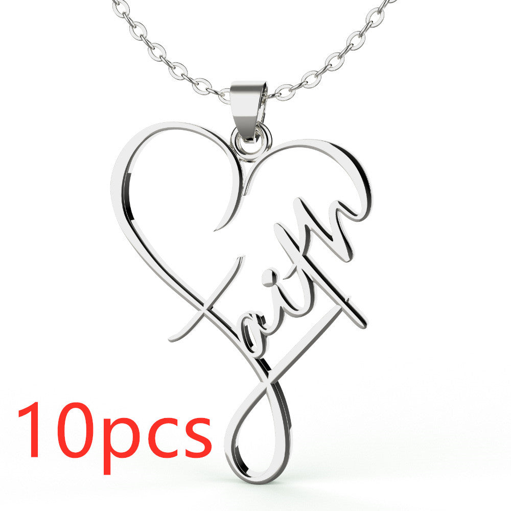 Heart of Faith Pendant Necklace - 925 Sterling Silver Religious Jewelry    Home Decor Supply | Online Retail | ShoreShopper.com