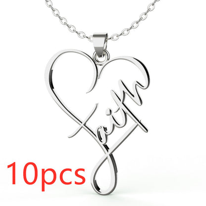Heart of Faith Pendant Necklace - 925 Sterling Silver Religious Jewelry    Home Decor Supply | Online Retail | ShoreShopper.com