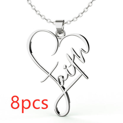 Heart of Faith Pendant Necklace - 925 Sterling Silver Religious Jewelry    Home Decor Supply | Online Retail | ShoreShopper.com