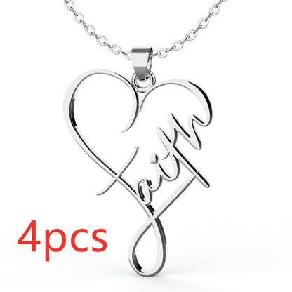 Heart of Faith Pendant Necklace - 925 Sterling Silver Religious Jewelry    Home Decor Supply | Online Retail | ShoreShopper.com
