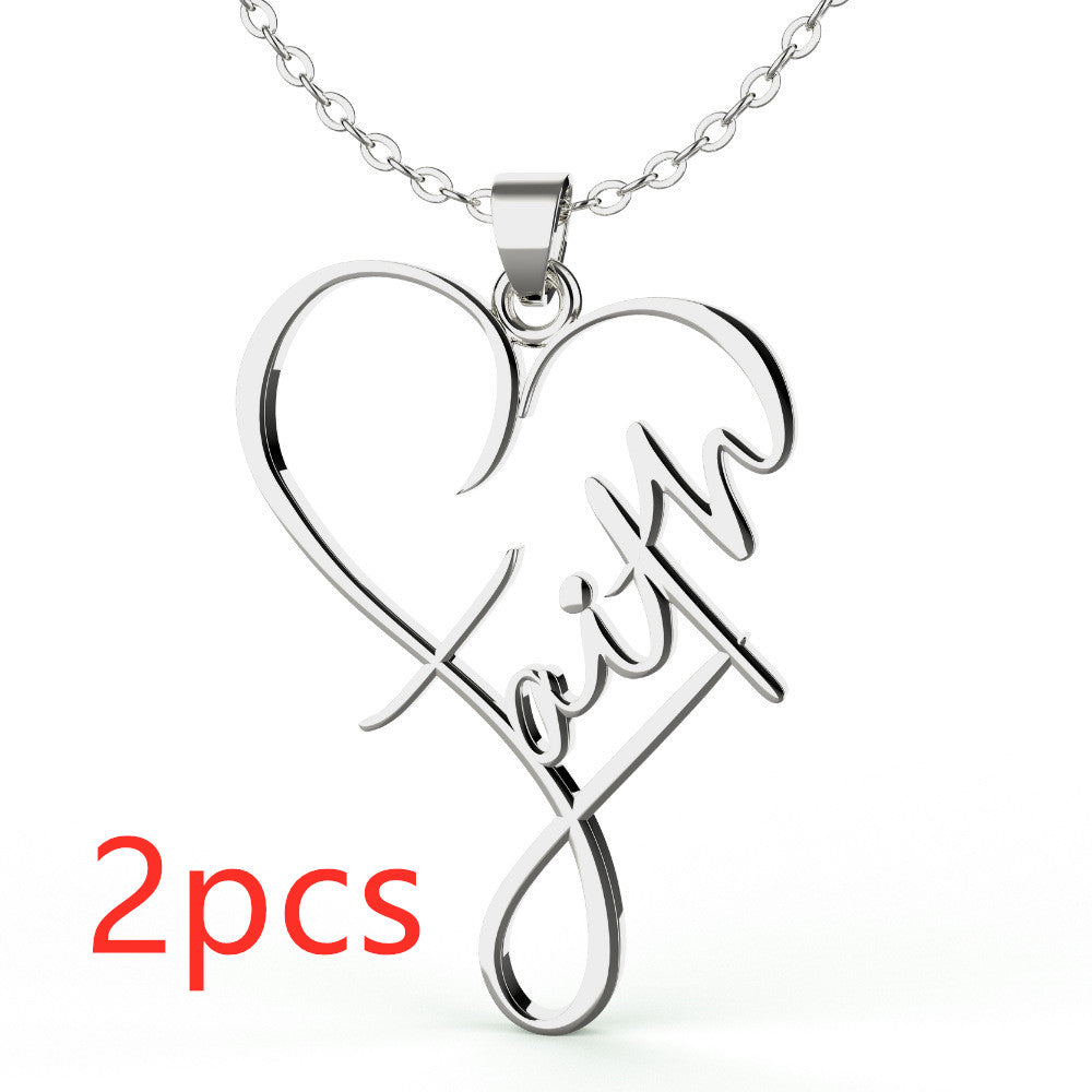 Heart of Faith Pendant Necklace - 925 Sterling Silver Religious Jewelry    Home Decor Supply | Online Retail | ShoreShopper.com