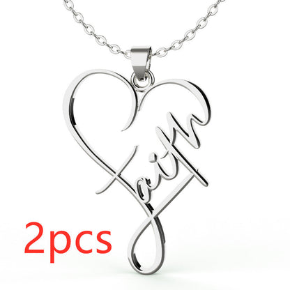 Heart of Faith Pendant Necklace - 925 Sterling Silver Religious Jewelry    Home Decor Supply | Online Retail | ShoreShopper.com