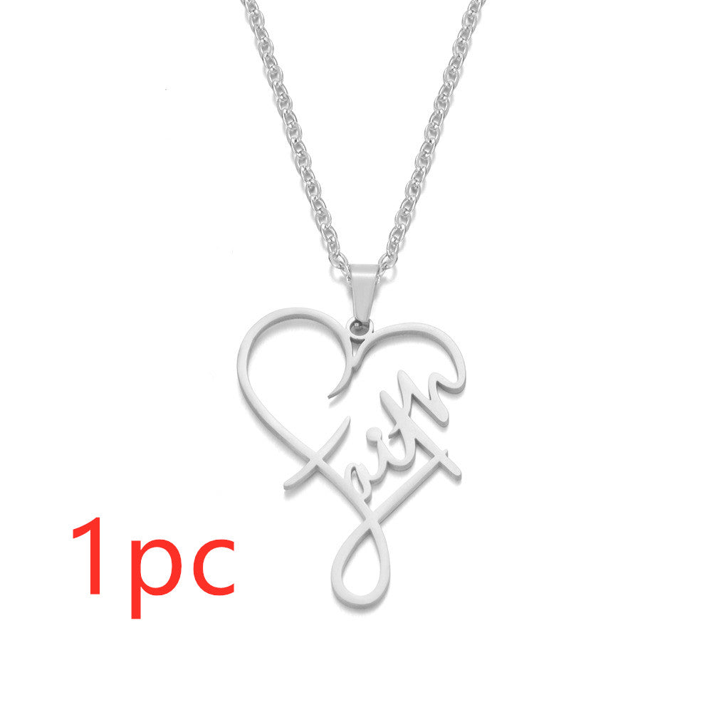 Heart of Faith Pendant Necklace - 925 Sterling Silver Religious Jewelry    Home Decor Supply | Online Retail | ShoreShopper.com