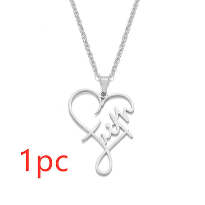 Heart of Faith Pendant Necklace - 925 Sterling Silver Religious Jewelry    Home Decor Supply | Online Retail | ShoreShopper.com