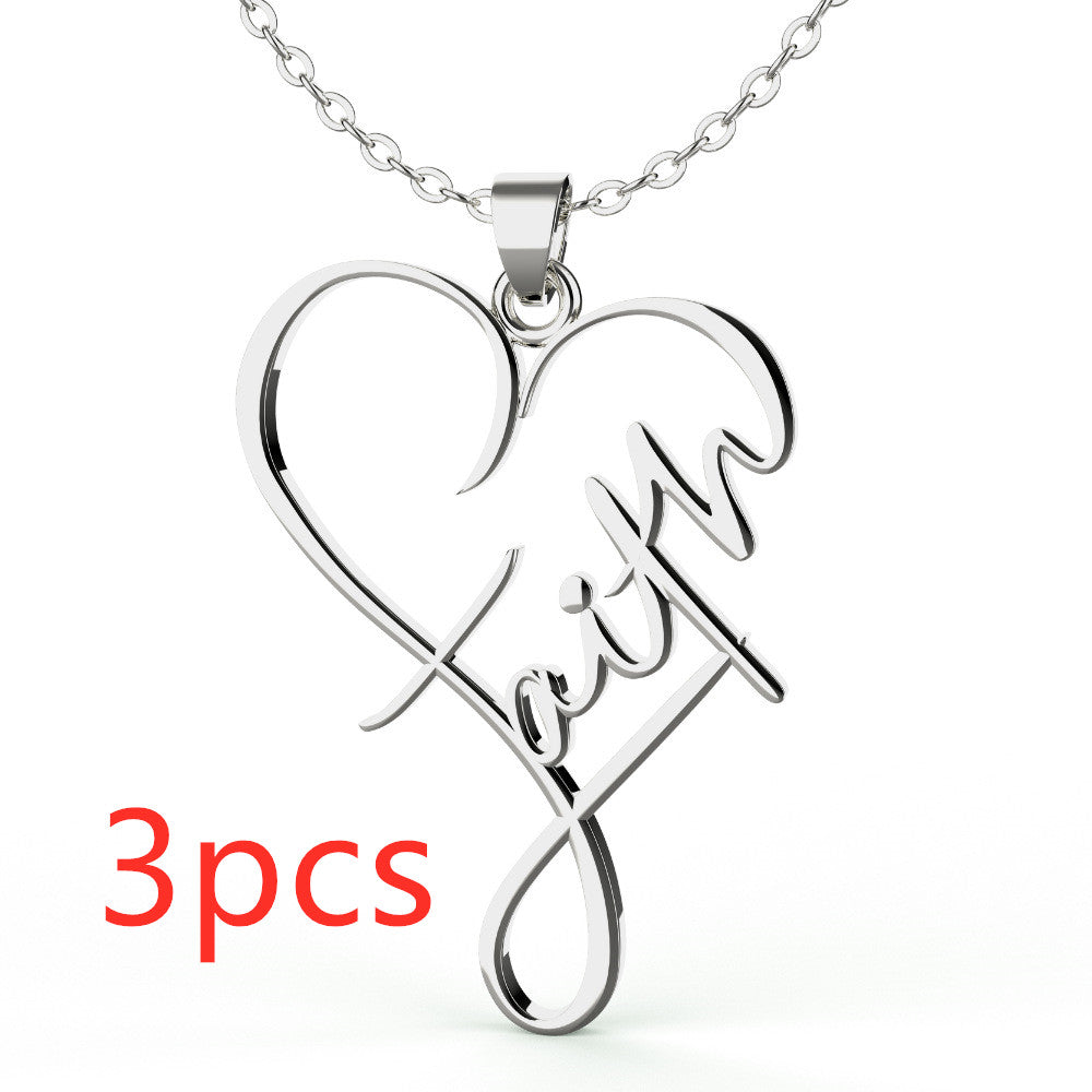 Heart of Faith Pendant Necklace - 925 Sterling Silver Religious Jewelry    Home Decor Supply | Online Retail | ShoreShopper.com