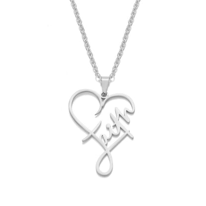 Heart of Faith Pendant Necklace - 925 Sterling Silver Religious Jewelry    Home Decor Supply | Online Retail | ShoreShopper.com