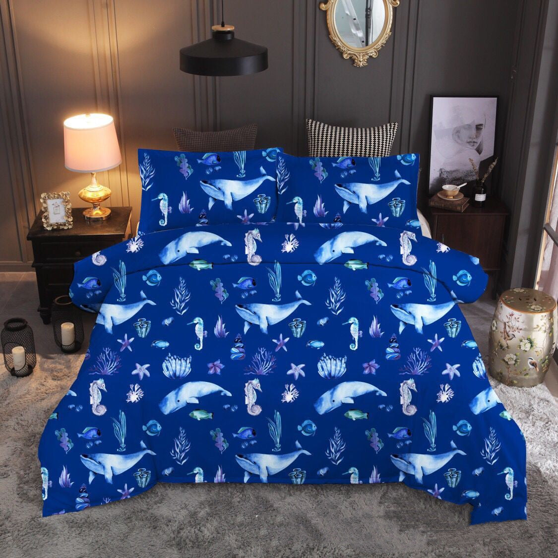 Cross Border Foreign Trade Bedding Three Piece Quilt Cover Ocean 3D Quilt Cover Sea Turtle Pillow Cover Amazon Express Wish    Home Decor Supply | Online Retail | ShoreShopper.com