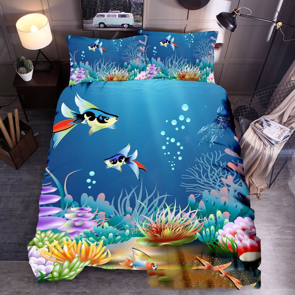 Cross Border Foreign Trade Bedding Three Piece Quilt Cover Ocean 3D Quilt Cover Sea Turtle Pillow Cover Amazon Express Wish    Home Decor Supply | Online Retail | ShoreShopper.com
