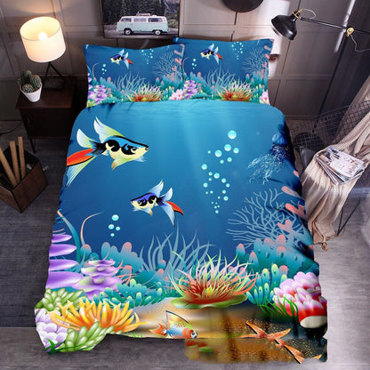 Cross Border Foreign Trade Bedding Three Piece Quilt Cover Ocean 3D Quilt Cover Sea Turtle Pillow Cover Amazon Express Wish    Home Decor Supply | Online Retail | ShoreShopper.com
