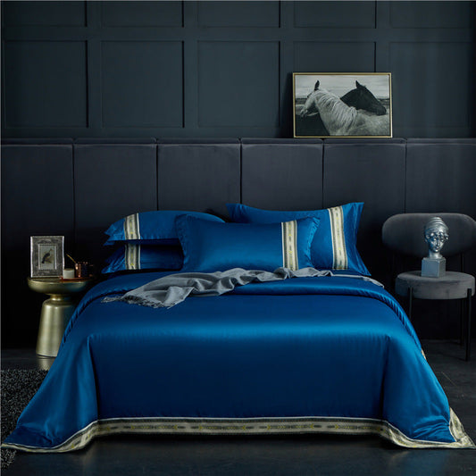 Four-piece Set Of Washed Silk Satin Striped Sheets, Solid Color Ice Silk Jane Ou Silk Slippery Bed Linen    Home Decor Supply | Online Retail | ShoreShopper.com