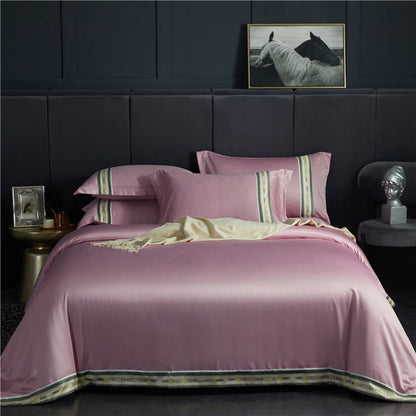 Four-piece Set Of Washed Silk Satin Striped Sheets, Solid Color Ice Silk Jane Ou Silk Slippery Bed Linen    Home Decor Supply | Online Retail | ShoreShopper.com