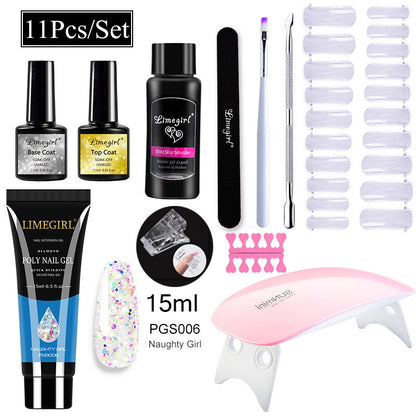 Nail Art Set Tool Extension Gel Nail Art UV Lamp Crystal Extension Gel Set Beginner Complete    Home Decor Supply | Online Retail | ShoreShopper.com