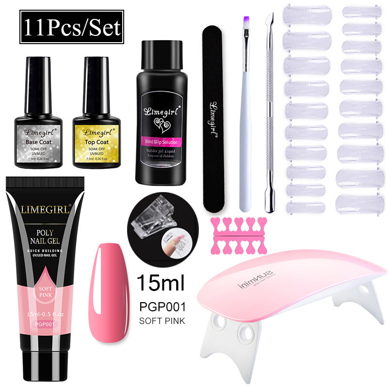 Nail Art Set Tool Extension Gel Nail Art UV Lamp Crystal Extension Gel Set Beginner Complete    Home Decor Supply | Online Retail | ShoreShopper.com