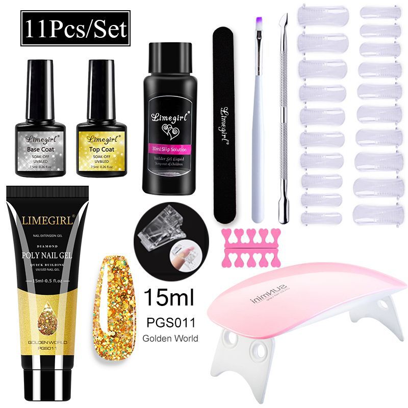 Nail Art Set Tool Extension Gel Nail Art UV Lamp Crystal Extension Gel Set Beginner Complete    Home Decor Supply | Online Retail | ShoreShopper.com