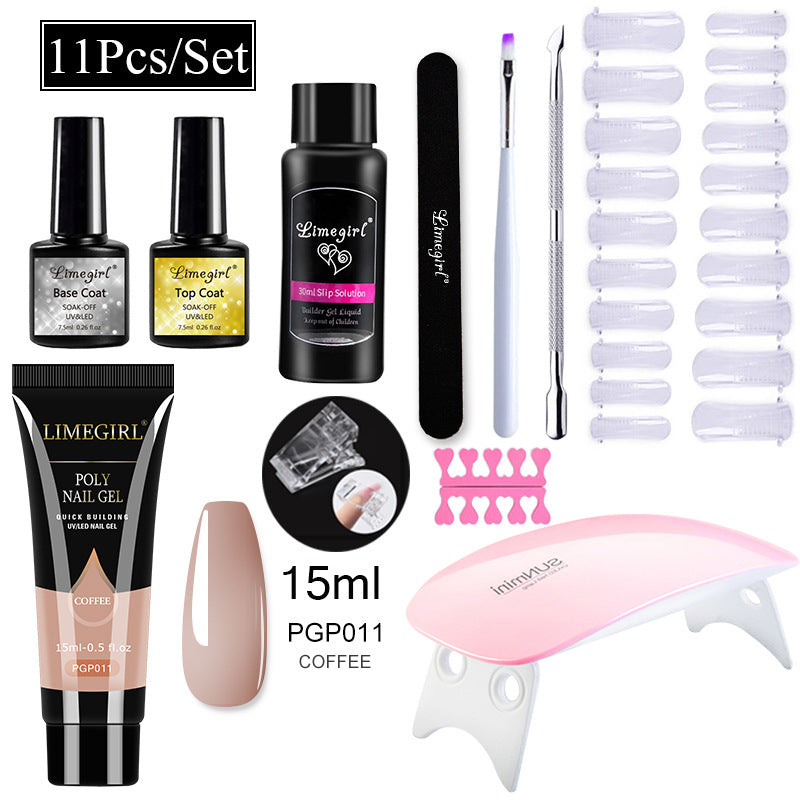 Nail Art Set Tool Extension Gel Nail Art UV Lamp Crystal Extension Gel Set Beginner Complete    Home Decor Supply | Online Retail | ShoreShopper.com