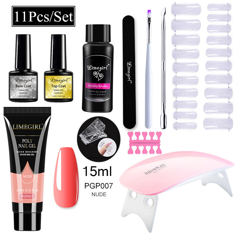 Nail Art Set Tool Extension Gel Nail Art UV Lamp Crystal Extension Gel Set Beginner Complete    Home Decor Supply | Online Retail | ShoreShopper.com
