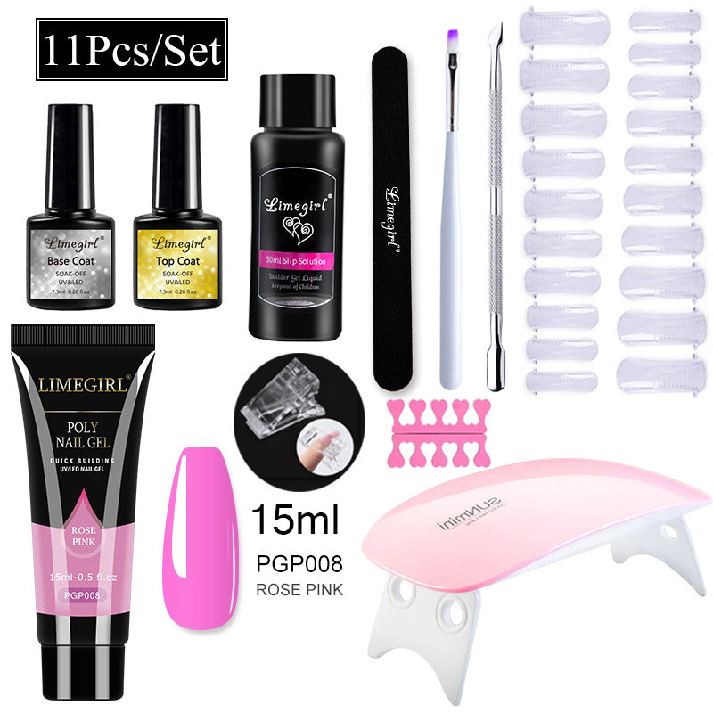 Nail Art Set Tool Extension Gel Nail Art UV Lamp Crystal Extension Gel Set Beginner Complete    Home Decor Supply | Online Retail | ShoreShopper.com