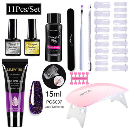 Nail Art Set Tool Extension Gel Nail Art UV Lamp Crystal Extension Gel Set Beginner Complete    Home Decor Supply | Online Retail | ShoreShopper.com