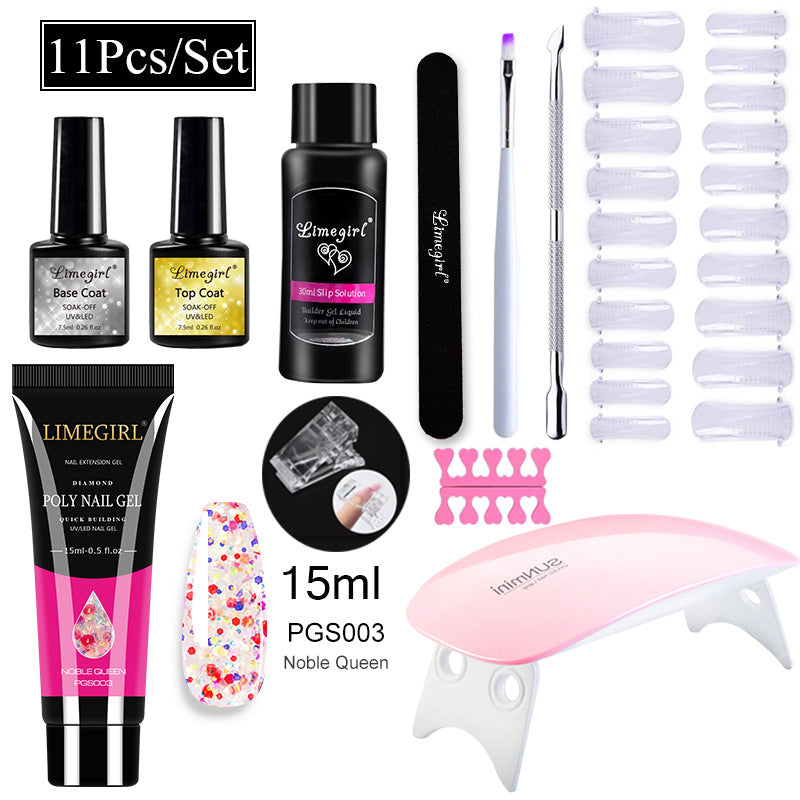 Nail Art Set Tool Extension Gel Nail Art UV Lamp Crystal Extension Gel Set Beginner Complete    Home Decor Supply | Online Retail | ShoreShopper.com