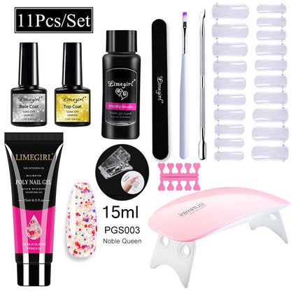 Nail Art Set Tool Extension Gel Nail Art UV Lamp Crystal Extension Gel Set Beginner Complete    Home Decor Supply | Online Retail | ShoreShopper.com