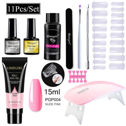 Nail Art Set Tool Extension Gel Nail Art UV Lamp Crystal Extension Gel Set Beginner Complete    Home Decor Supply | Online Retail | ShoreShopper.com